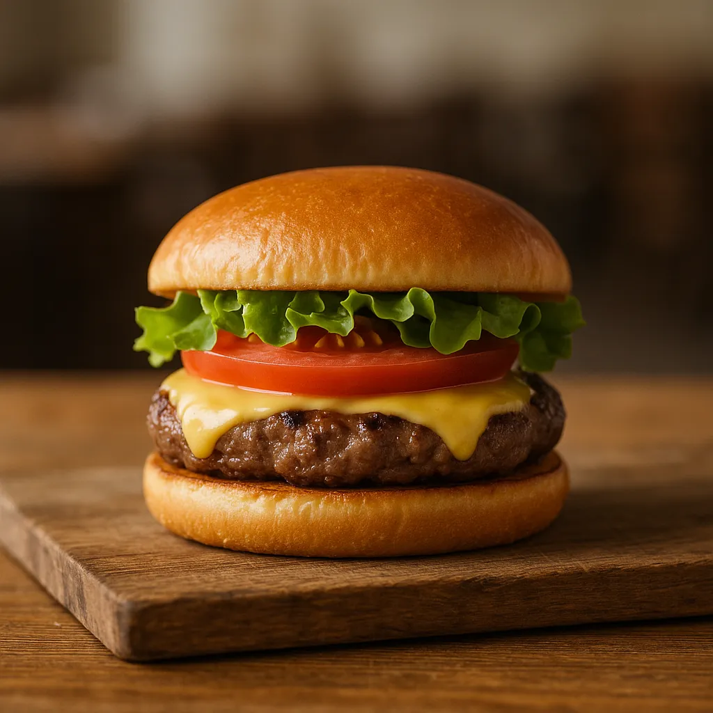 photo d'un burger comme ceux de chez buffalo grill
